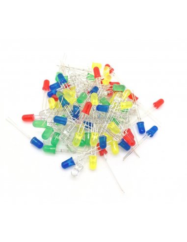 PTRobotics 5mm Led 100pcs Kit - Vermelho, Blue, Verde, Amarelo and Branco