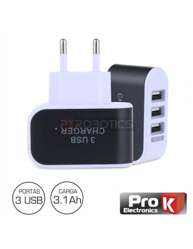 Switching Power Supply 3 USB 5V 3.1A Branco