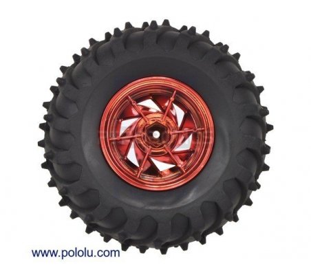 Dagu Wild Thumper Wheel 120x60mm Pair with 4mm Shaft Adapters - Metallic Red Pololu