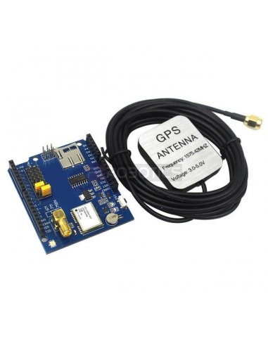 GPS Shield w/ SD card slot and antenna for Arduino Uno R3 | Arduino GPS