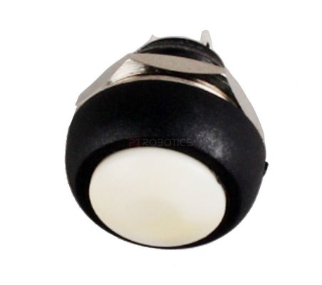 Push Button Domed Head Momentary 12mm - Branco