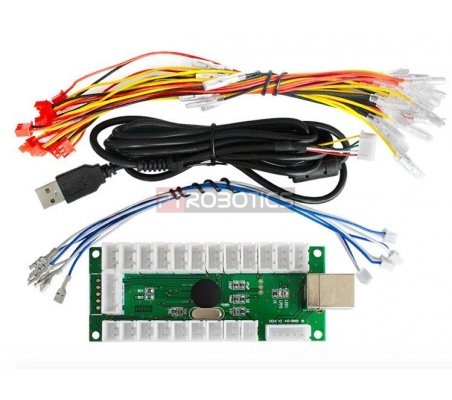 USB PC Arcade Joystick Game Controller LED Encoder Board w/ Light Cable