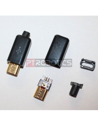 DIY Connector Shell MicroUSB Type B Male - Black