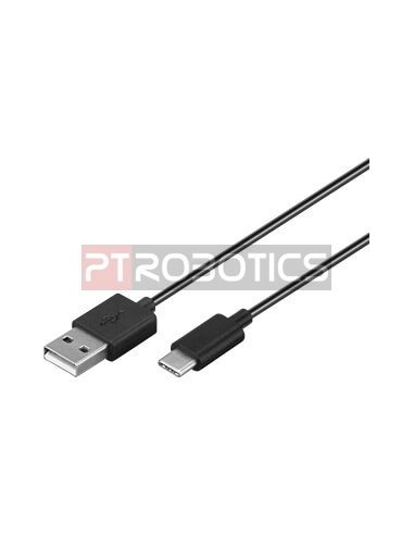 USB Type C Male to USB A Male Cable 1m - Black
