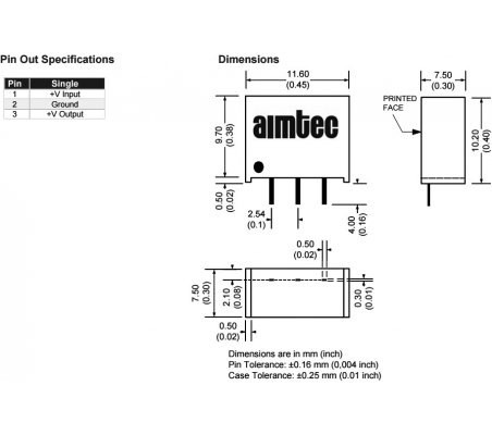 AMSR-783.3-NZ - DC-DC Switching Regulator 3.3V 0.5A