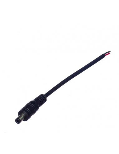 DC 5.5X2.1 Male Adapter Cable Wire 15cm - Black