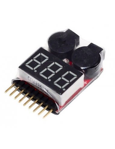 1-8S Battery Display Low Voltage Buzzer Alarm 2 in 1 Tester Module BB Ring