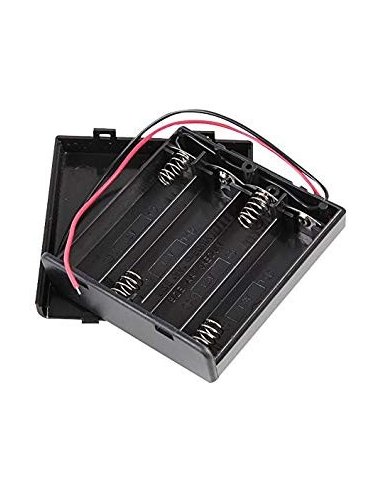Battery Holder for 4xAA-Cell with USB Connector and Switch | Suporte Pilhas