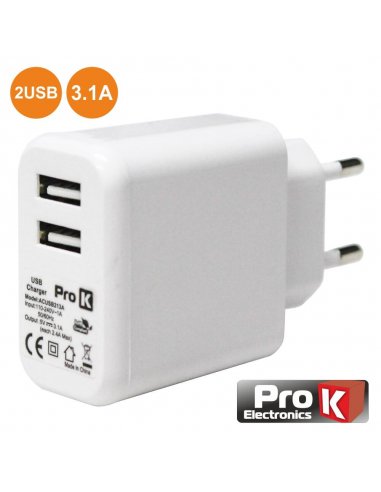 Switching Power Supply 2 USB 5V 3.1A Branco | Fonte de Alimentação