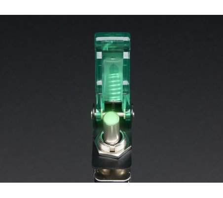 Illuminated Toggle Switch with Cover - Verde