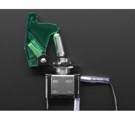 Illuminated Toggle Switch with Cover - Verde