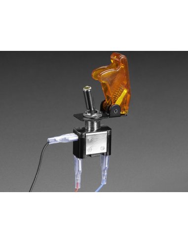 Illuminated Toggle Switch with Cover - Amarelo