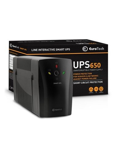 UPS650EU - Smart UPS 650VA/390W 1 USB 2 RJ45 2 Schuko | Fonte de Alimentação