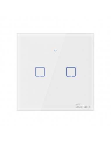 Sonoff T1 EU: TX Series WiFi Wall Switch 2 Gang - Branco