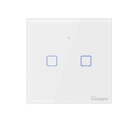 Sonoff T1 EU: TX Series WiFi Wall Switch 2 Gang - Branco
