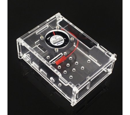 Transparent Acrylic Case w/ Cooling Fan for Raspberry Pi 4