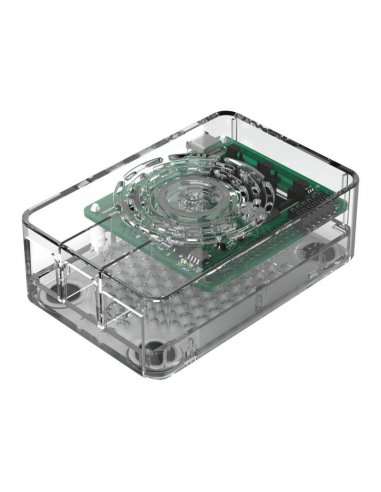 Caixa para Raspberry Pi 4 Modelo B com Botão de Energia - Transparente