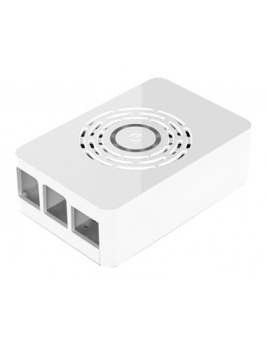 Caixa para Raspberry Pi 4 Model B com Botão de Energia - Branca