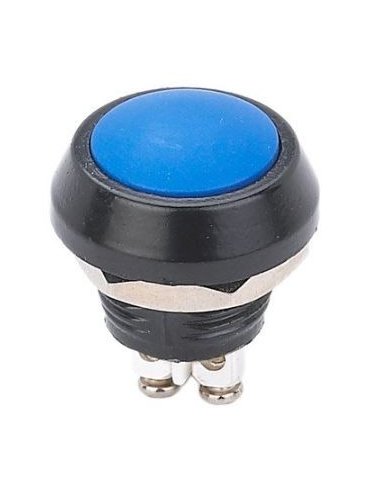 Push Button Domed Head Momentary 12mm w/ Screw Terminals - Blue | Push Button