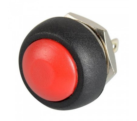 Push Button Domed Head Momentary 12mm - Vermelho