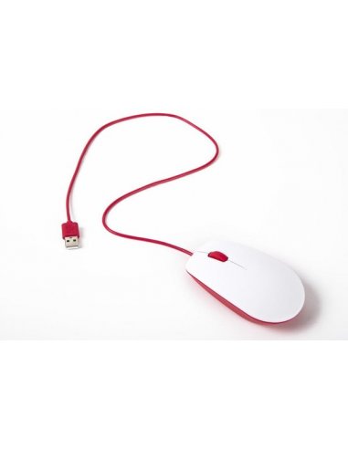 Rato óptico Oficial Raspberry Pi - Vermelho e Branco