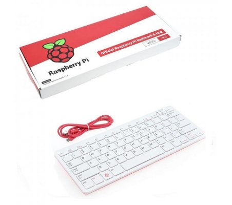 Teclado Oficial Raspberry Pi Versão PT - Vermelho e Branco