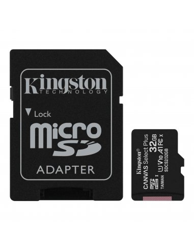 Cartão Kingston Canvas 32GB Select Plus MicroSDHC UHS-I A1 (Class 10) + Adaptador SD Kingston