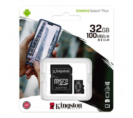 Cartão Kingston Canvas 32GB Select Plus MicroSDHC UHS-I A1 (Class 10) - Raspberry Pi OS Kingston