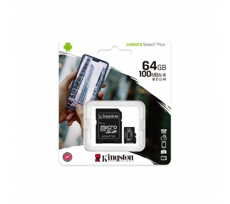 Cartão Kingston Canvas 64GB Select Plus MicroSDHC UHS-I A1 (Class 10) Kingston