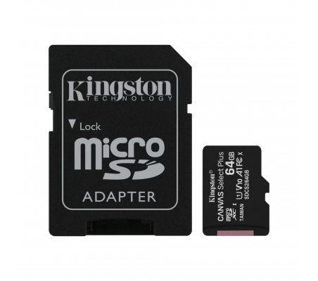 Cartão Kingston Canvas 64GB Select Plus MicroSDHC UHS-I A1 (Class 10) - Noobs Kingston