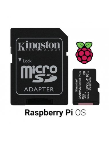 Cartão Kingston Canvas 64GB Select Plus MicroSDXC UHS-I A1 (Class 10) + Adaptador SD - Raspberry Pi OS | Memorias