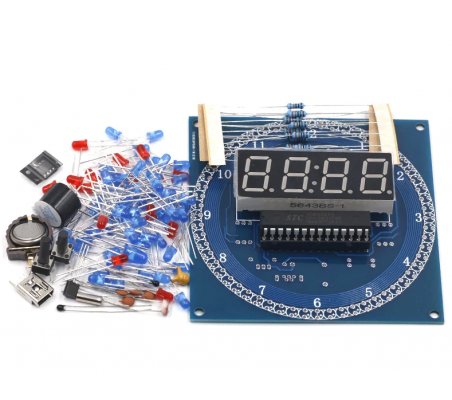 Kit de Relógio Eletrónico com Leds em Rotação DS1302 DIY