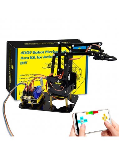 Kit de Braço Robótico 4DOF DIY para Arduino Keyestudio