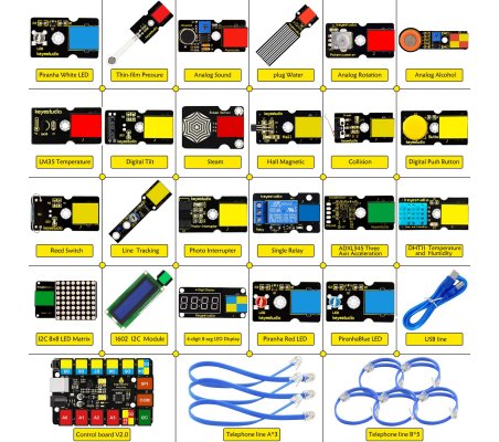 Kit de Iniciação STEM EDU para Arduino com Ligação Easy Keyestudio