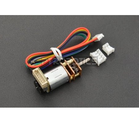Micro Motor com Encoder e Caixa Redutora 210:1 - 6V 75RPM