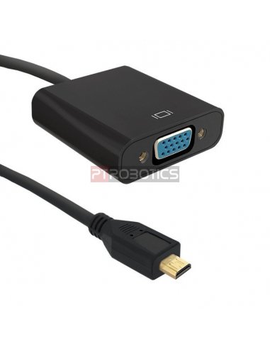 Cabo Adaptador Micro HDMI para VGA c/ Áudio - Preto | Cabos de Dados | Cabo HDMI | Cabo USB