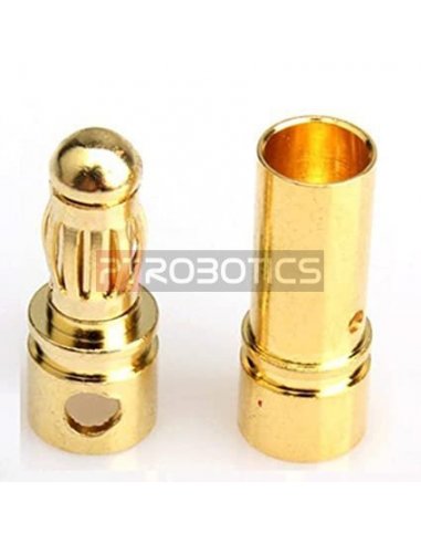 Conectores Bullet/Bala Dourados 3.5mm - 1 Par | Fichas de Alimentação