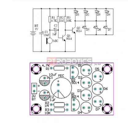 Kit de Eletrónica LED DIY - Controlador de Som e Melodia
