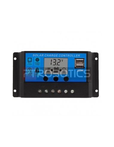Regulador para Painel Fotovoltaico 2xUSB 10A 12/24Vdc
