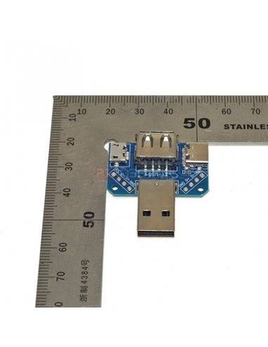Placa Breakout Múltiplo USB - USB A (Macho e Fêmea), Micro USB B Fêmea e USB C Fêmea