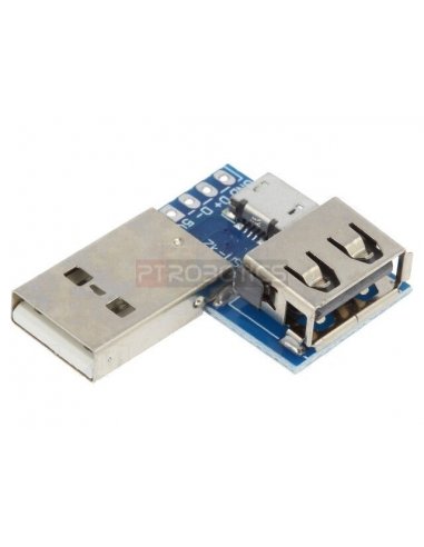 Placa Breakout Múltiplo USB - USB A (Macho e Fêmea) e Micro USB B Fêmea