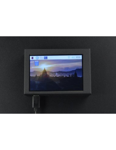 Ecrã LCD TFT Tátil 3.5" 480x320 com Caixa Metálica para Raspberry Pi 4