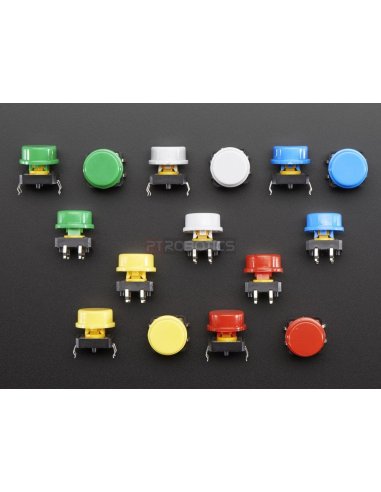 Conjunto de Interruptores de Botão Táctil Redondo 12mm Colorido - 15pcs