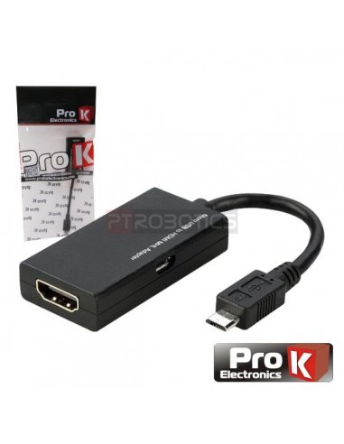 Conversor MHL Micro USB B Macho para HDMI Fêmea