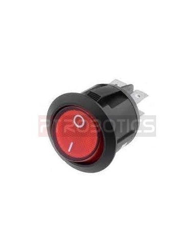 Interruptor Basculante DPST OFF-ON 10A 250Vac c/ Luz Led - Vermelho | Basculante