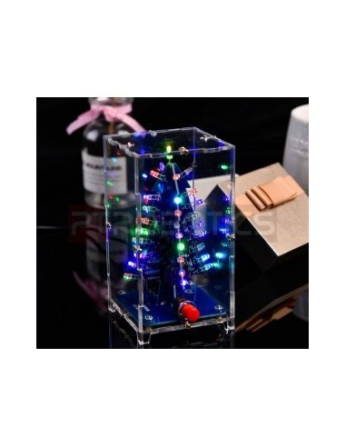 Kit de Eletrónica DIY - Árvore de Natal com Proteção em Acrílico