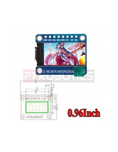 Módulo Display LCD TFT IPS 0.96 80x160 Full Color | LCD Grafico