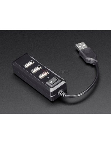Mini Hub 4 portas USB-A – 2.0 com interruptor, Adafruit 2998 | Cabos de Dados | Cabo HDMI | Cabo USB