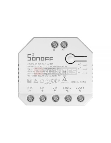 Sonoff Dual R3 - Interruptor Inteligente Wi-Fi de Relé Duplo com Medição de Energia | Sonoff