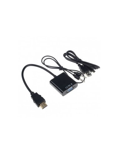 Conversor de Vídeo HDMI para VGA com Áudio e USB | Cabos de Dados | Cabo HDMI | Cabo USB